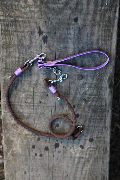 Pathfinder Shorty Rope & Biothane Multi Lead -  Chocolate Brown