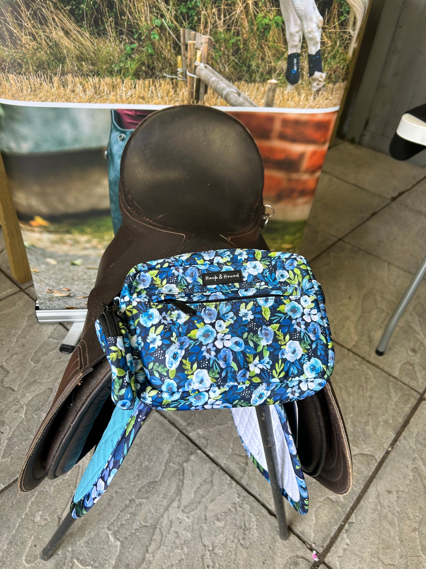 Saddle Bag - Blue Peony